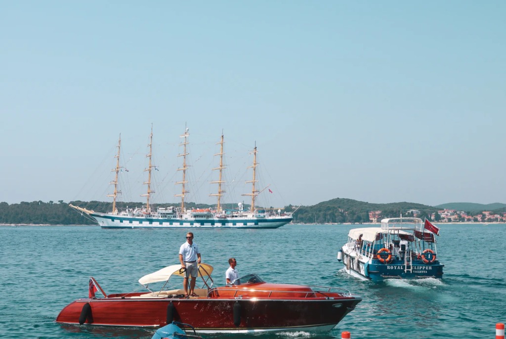 tall ship and boats